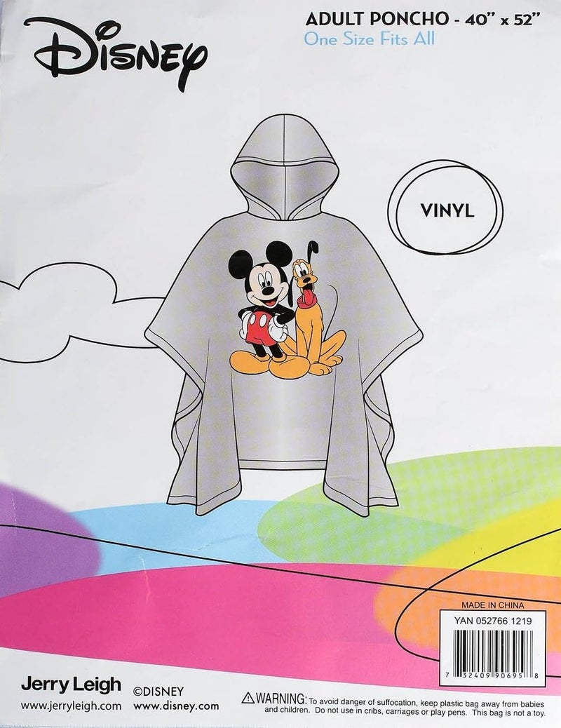 Disney Minnie Mouse Mickey Mouse Pluto Daisy Duck Rain Poncho Hoodie Unisex Adult - Image 3